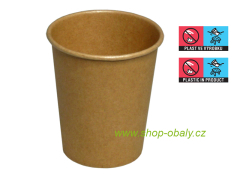 Kelímek papírový 300/350ml 12oz 90mm kraft hnědý - Eu logo